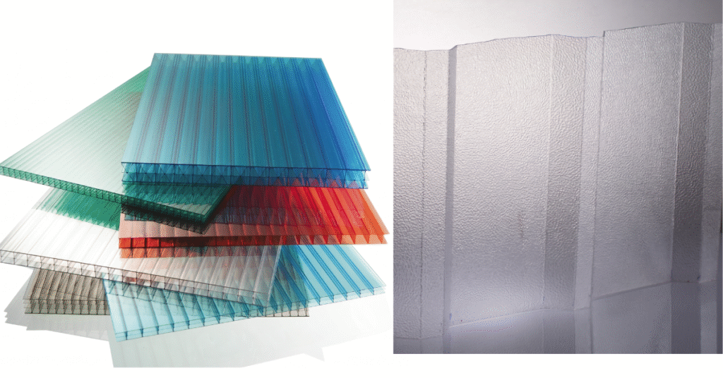 transparent polycarbonate roofing sheet installation for skylight and industrial roofing