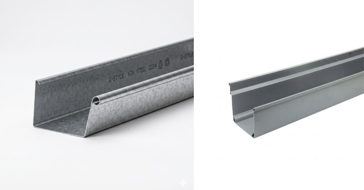 PVC gutter installed on roof edge for efficient rainwater drainage in Vapi