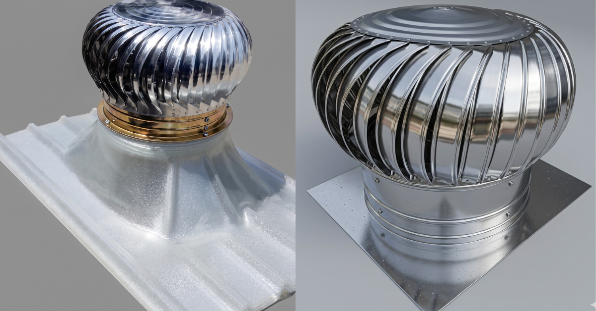 Industrial turbo ventilator installed on rooftop for heat and air ventilation in Vapi